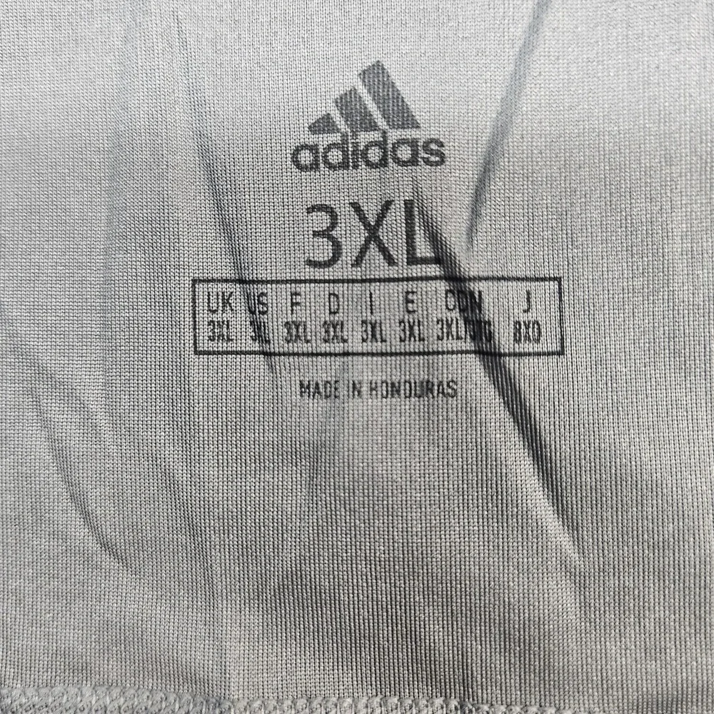 Adidas Men's Tank Top Athletic Gray White Logo Sleeveless Gym Workout Run 3XL